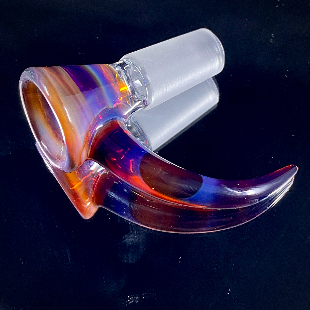 DC Glass Arts Horn Handle 14mm Single Hole Slide