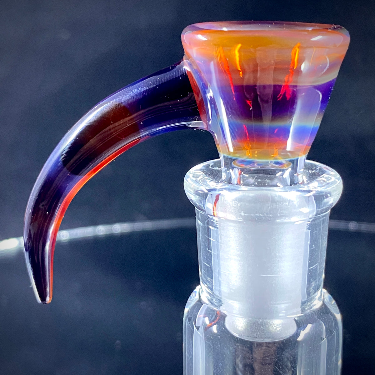 DC Glass Arts Horn Handle 14mm Single Hole Slide