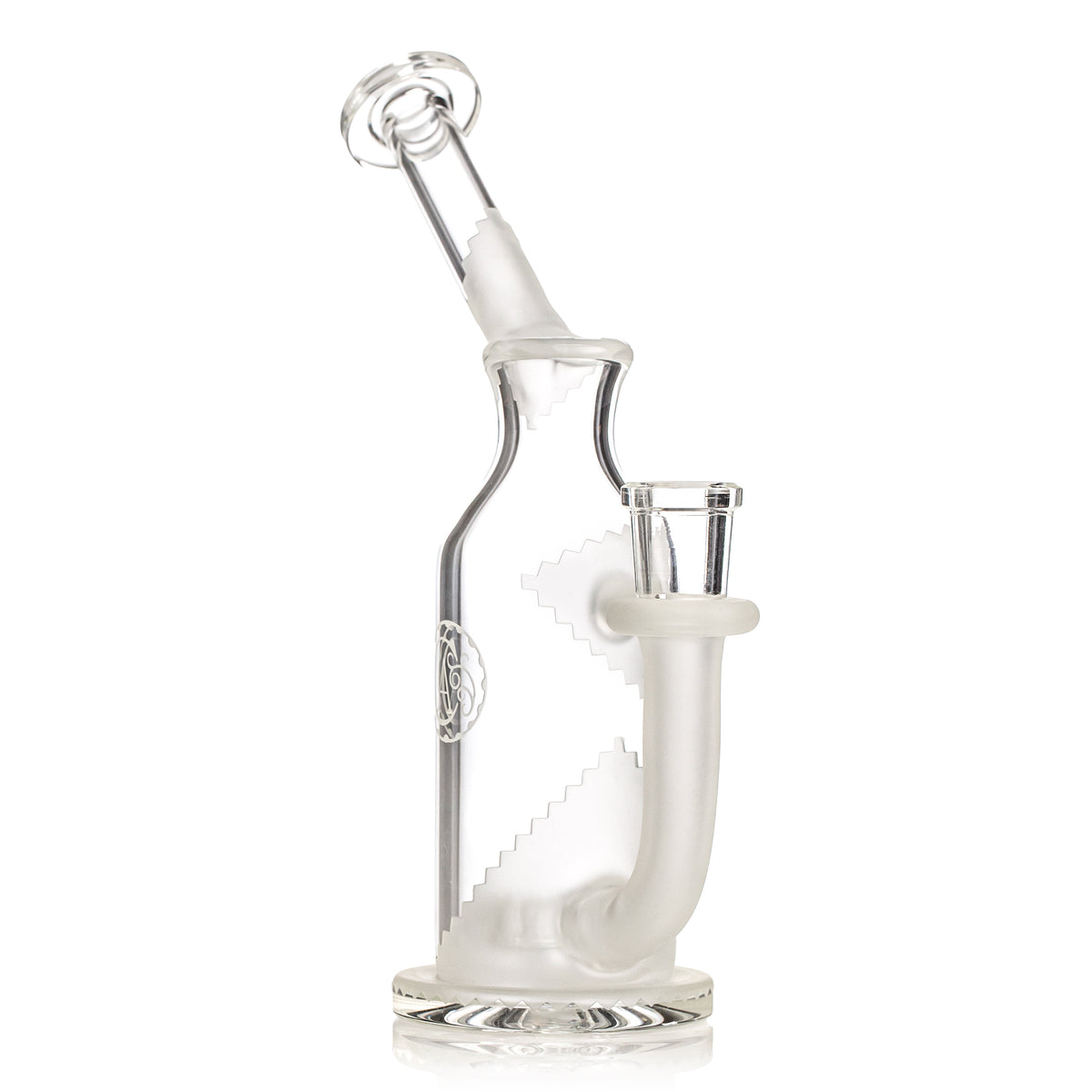 Clear and Sandblasted Gridded Puck Bubbler