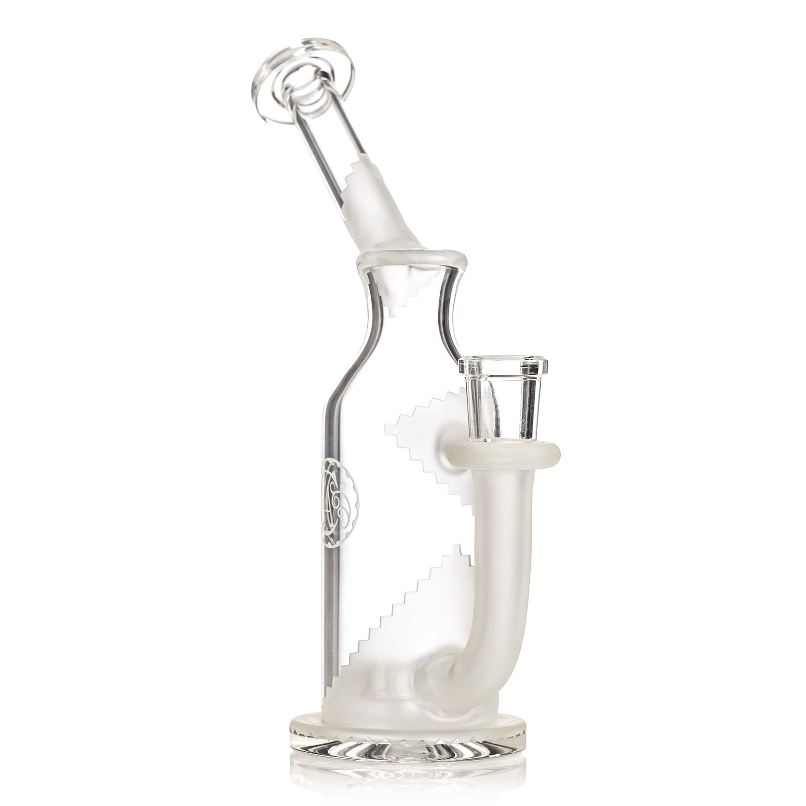 Clear and Sandblasted Gridded Puck Bubbler