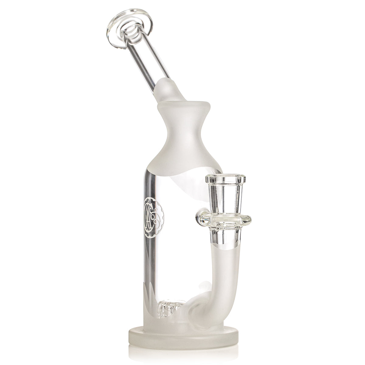 Clear and Sandblasted Gridded Puck Bubbler