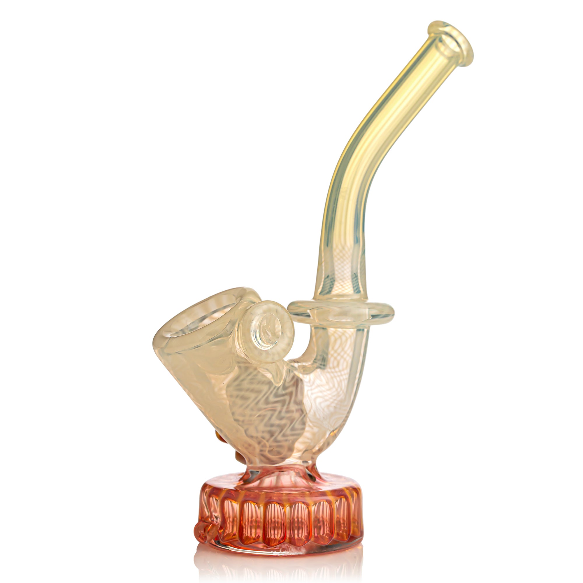 Silver Fume Sherlock Puffco Top with Gold Fumed Skull