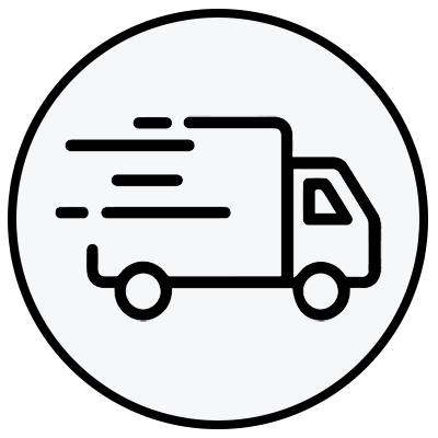Truck Icon showing a visual of quick shipping times