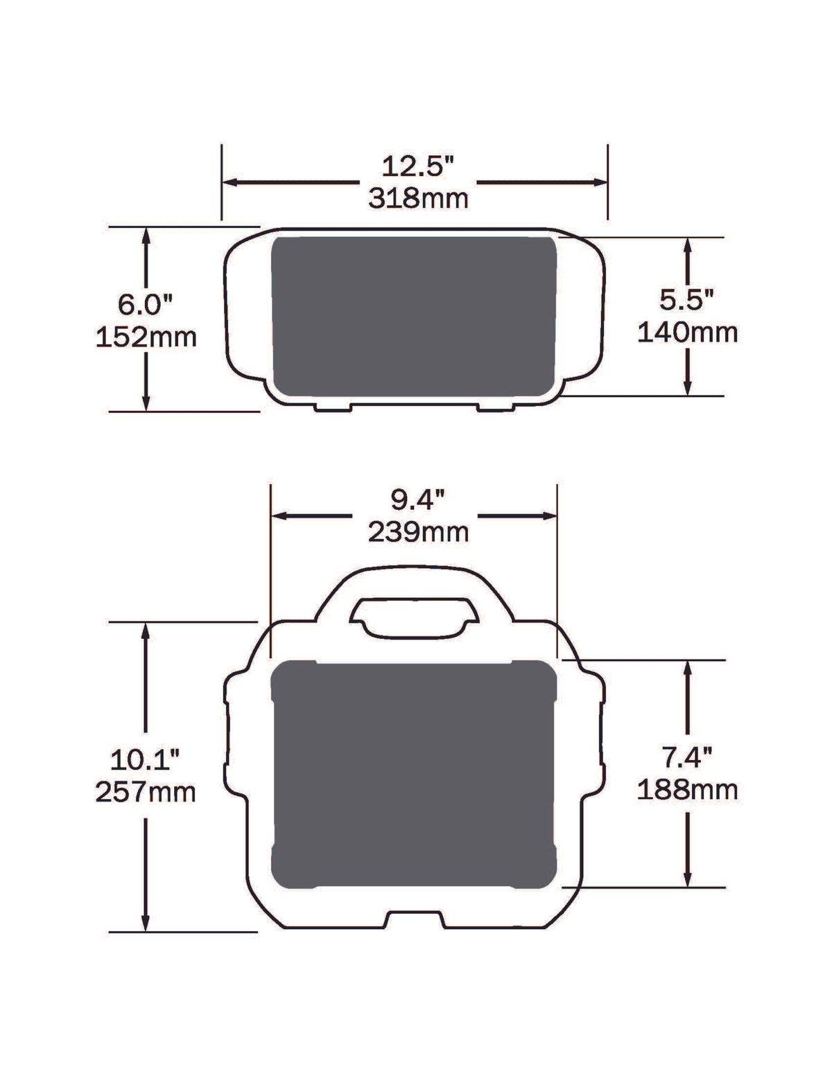Turtle Case 509 Protective Hard Shell Case (Dimensions)