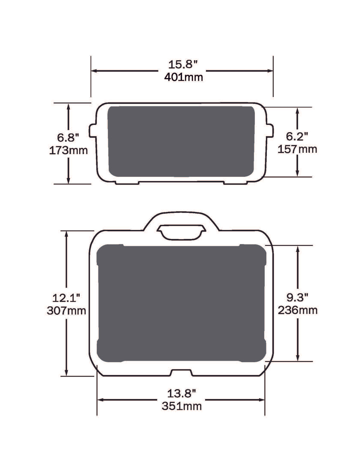 Turtle Case 519 Protective Hard Shell Case (Dimensions)