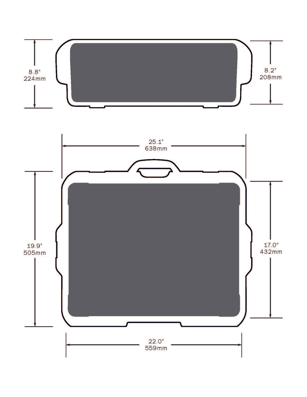Turtle Case 549 Protective Hard Shell Case (Dimensions)