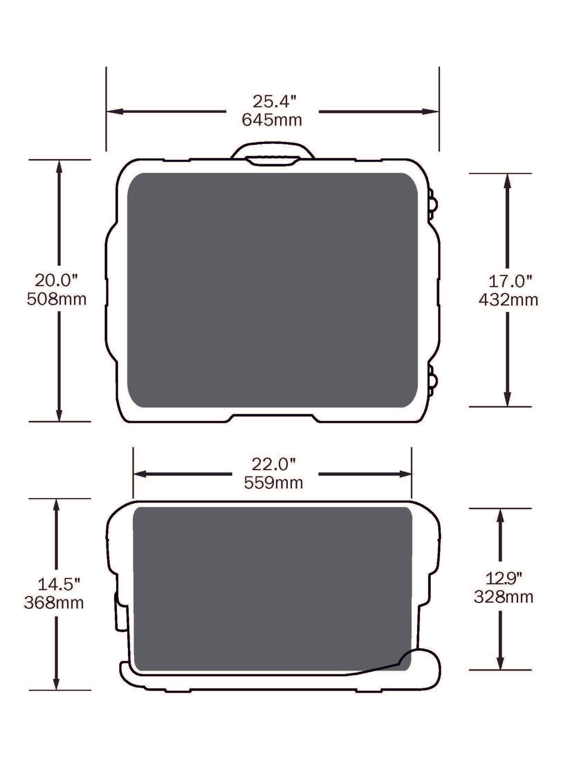 Turtle Case 760 Protective Hard Shell Case (Dimensions)