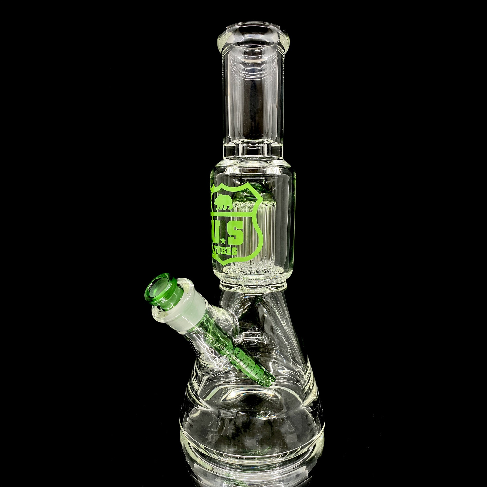 US Tubes Simple Beaker 55 with 10 Arm Tree Perc, 12 Inch, 19mm Joint