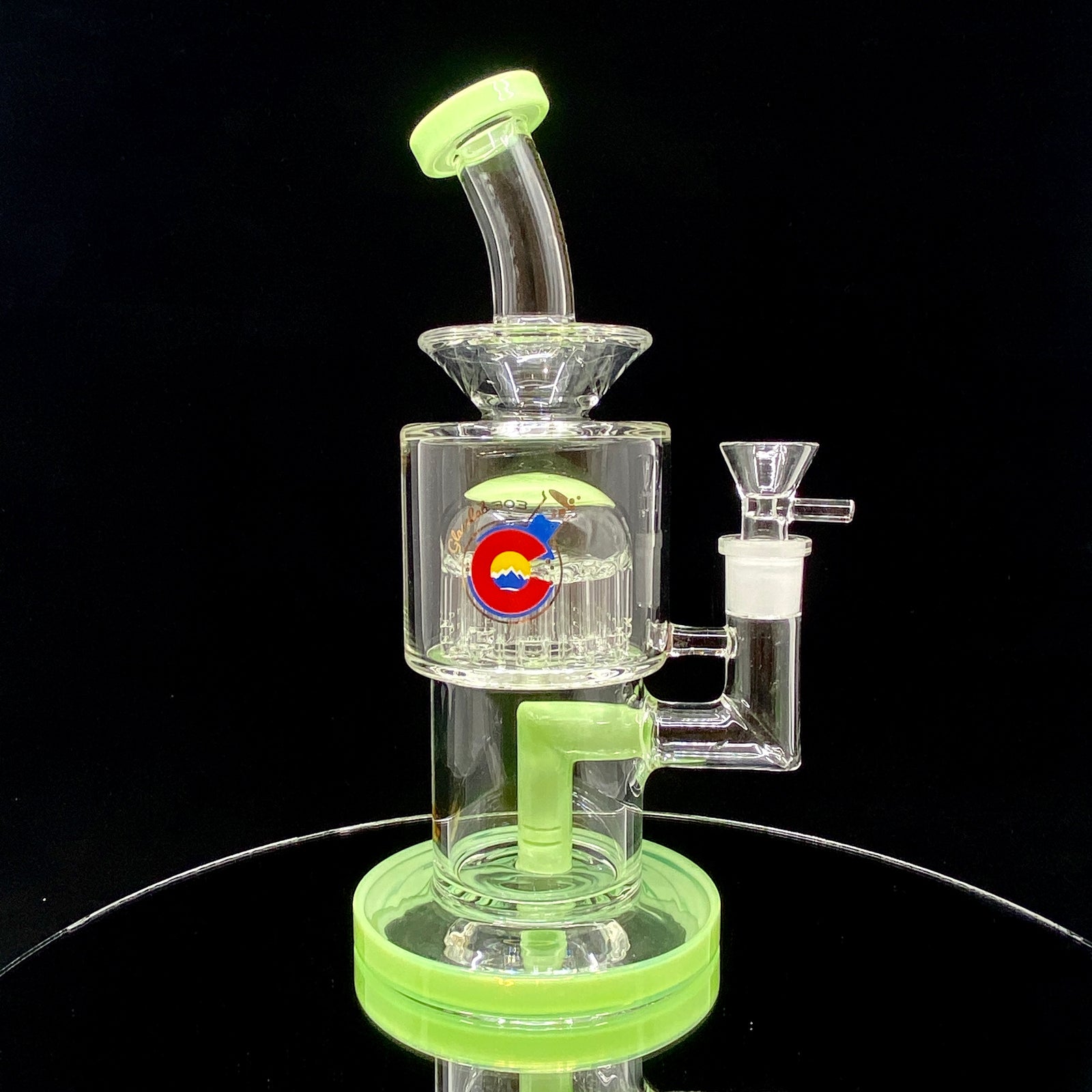 GlassLab 303 Straight Fixed with Colored Showerhead to 12 Arm Tree