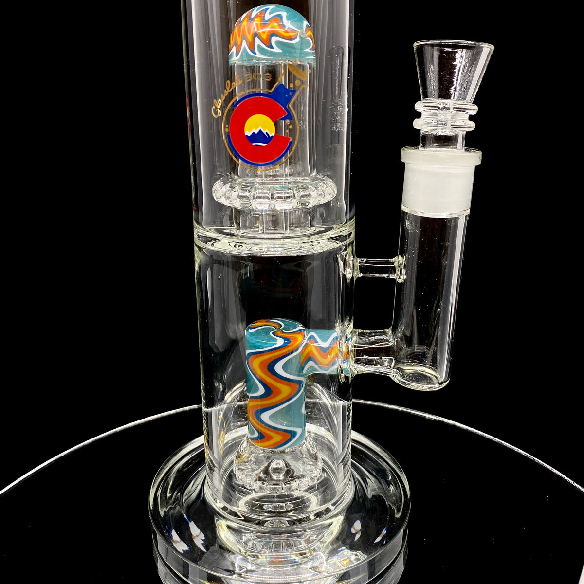 GlassLab 303 Straight Fixed with Patterned Circ to Circ Percolator