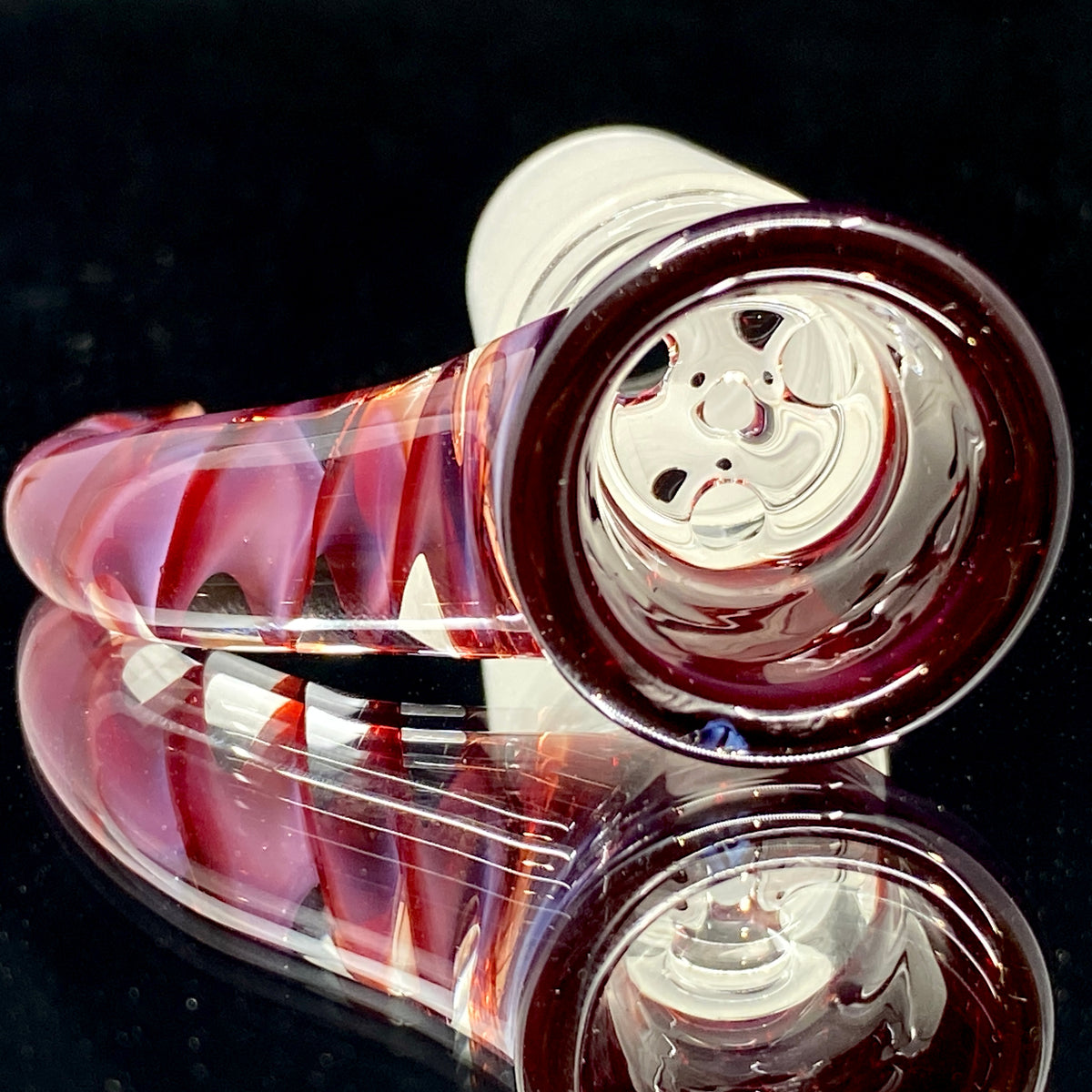 DC Glass Arts Spiral Horn Handle 18mm 4-Hole Slide