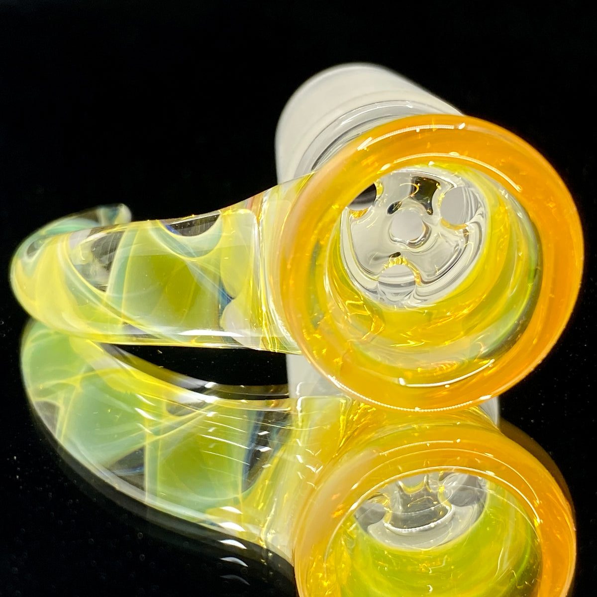 DC Glass Arts Spiral Horn Handle 18mm 4-Hole Slide