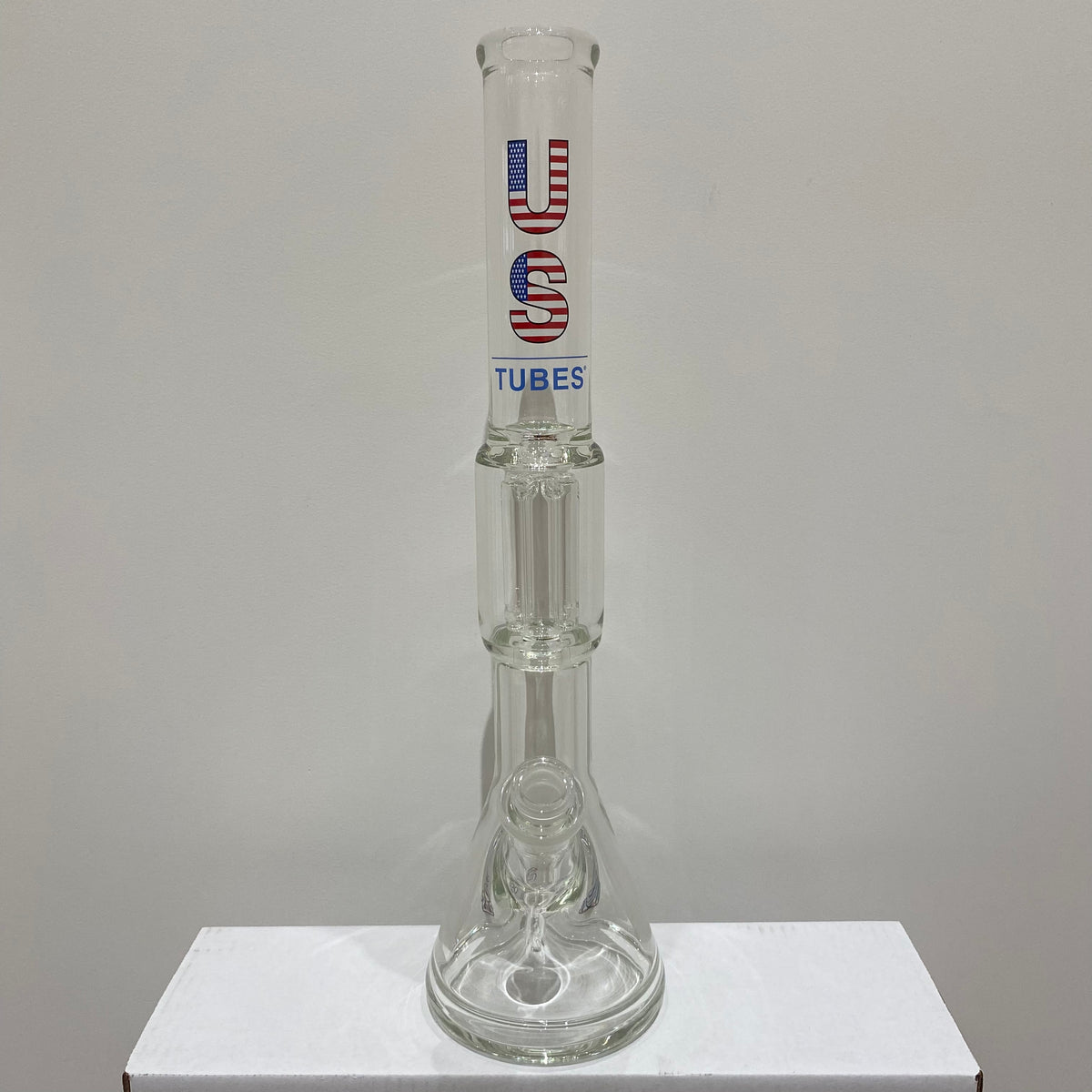 US Tubes 19 Inch Beaker with 4 Arm Tree Percolator 50 x 7mm and 24mm Joint