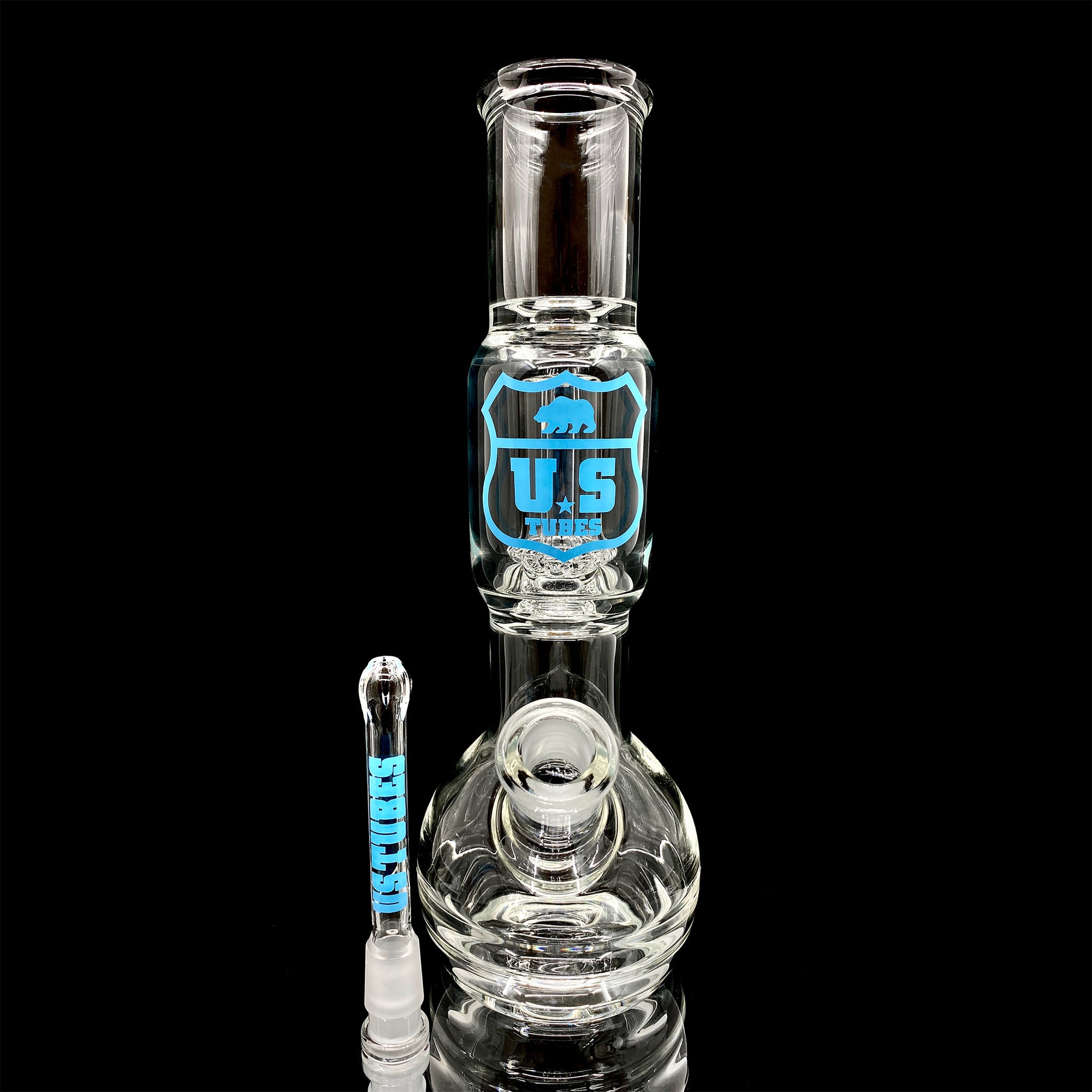 US Tubes Simple Round 55 with Dome Perc, 12 Inch, 19mm Joint