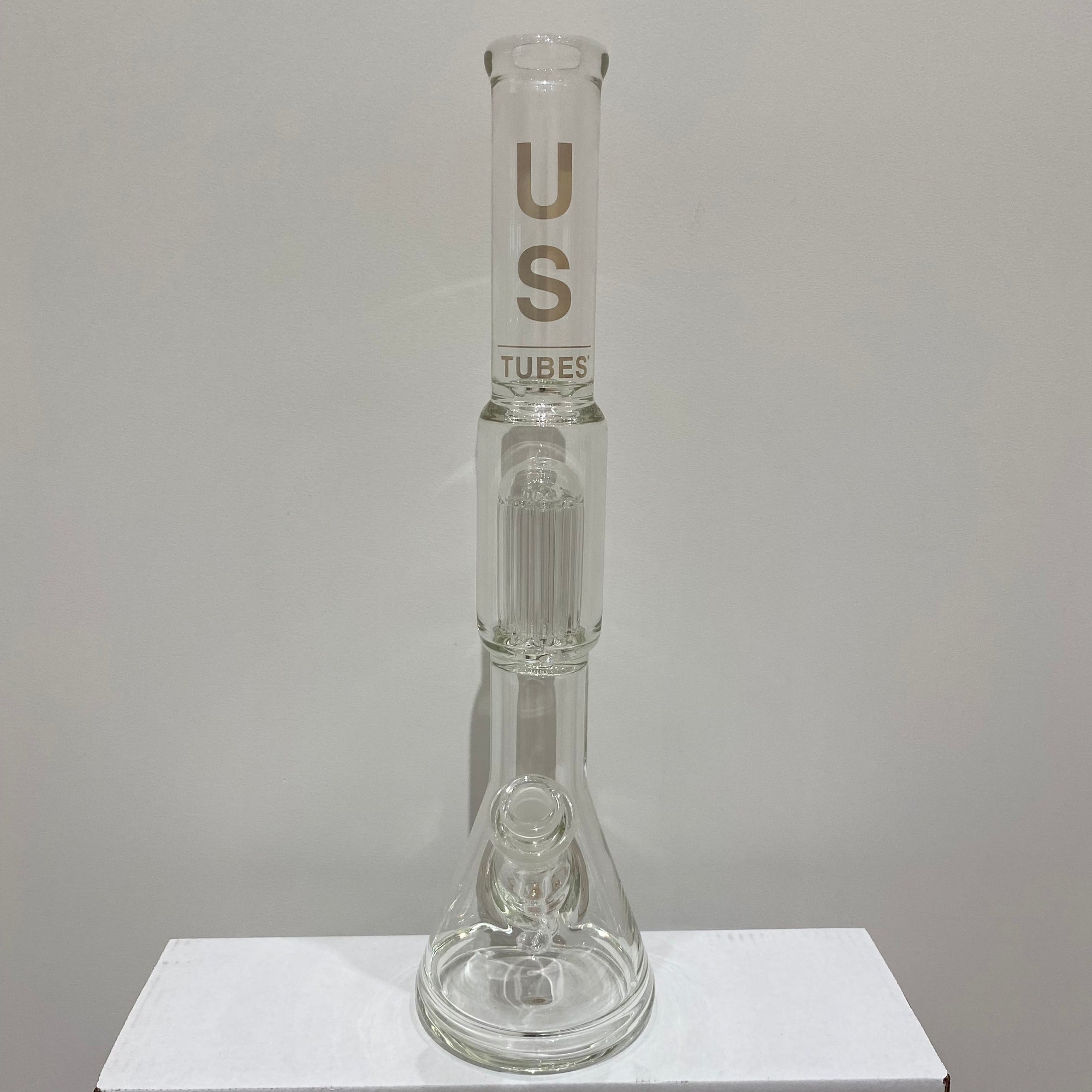 US Tubes 19 Inch Beaker with 10 Arm Tree Percolator 50 x 7mm and 24mm Joint